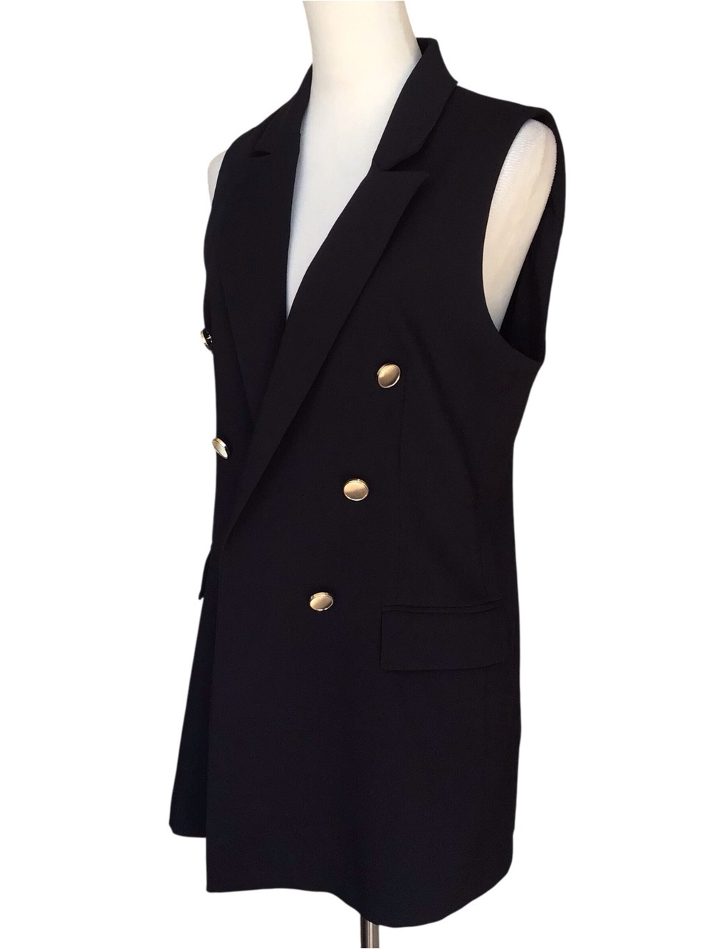 Joie Black Sleeveless Long Blazer Vest - Picture 2 of 6